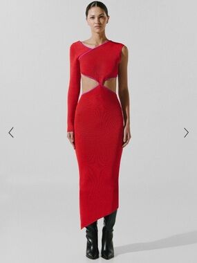 Baobab NWT Pepa Midi dress in red and fuchsia. Size Medium.